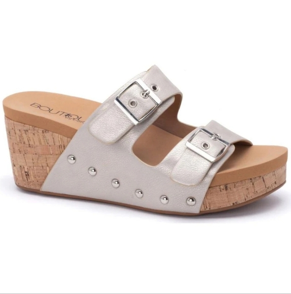Corkys Shoes - Corkys TWINKIE Gold Metallic Wedge Sandal